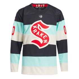 Män Ishockey Seattle Kraken tröja med eget tryck Adidas 2023-24 Blå Winter Classic Authentic